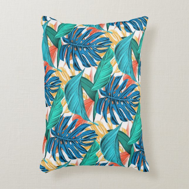 Exotic Tropical Leaves Accent Pillow (Front(Vertical))