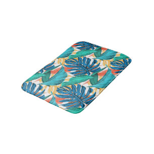 Exotic Tropical Leaves Bath Mat
