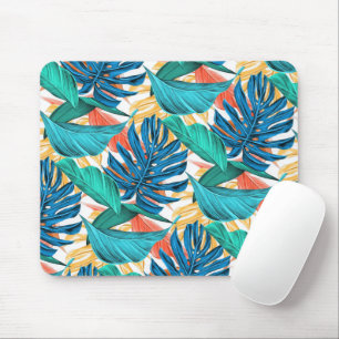 Exotic Tropical Leaves Mouse Pad