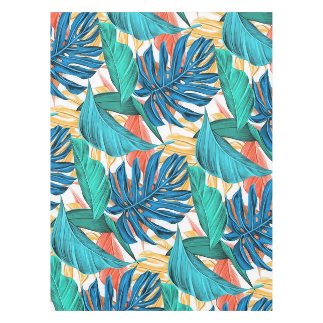 Exotic Tropical Leaves Tablecloth (Front)