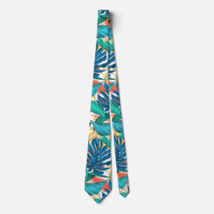 Exotic Tropical Leaves Tie