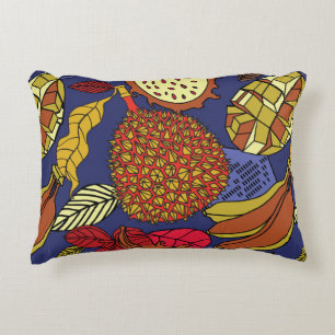 Exotic tropical mix of fruits. Bright floral natur Accent Pillow
