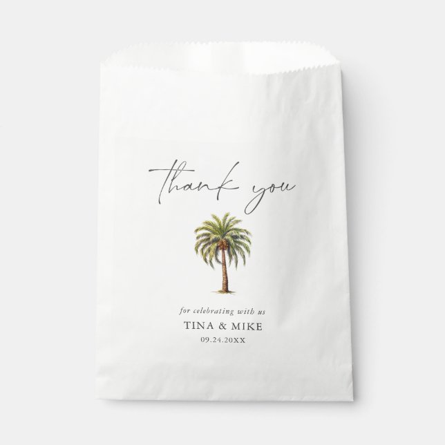 EXOTIC Tropical Palm TREE Thank You  Favour Bag (Front)