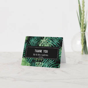 Exotic Tropical Palm Wedding Folded Thank You Card