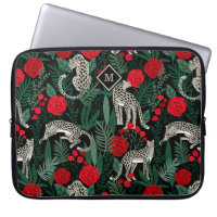 Exotic Tropical Pattern Leopards and Monogram