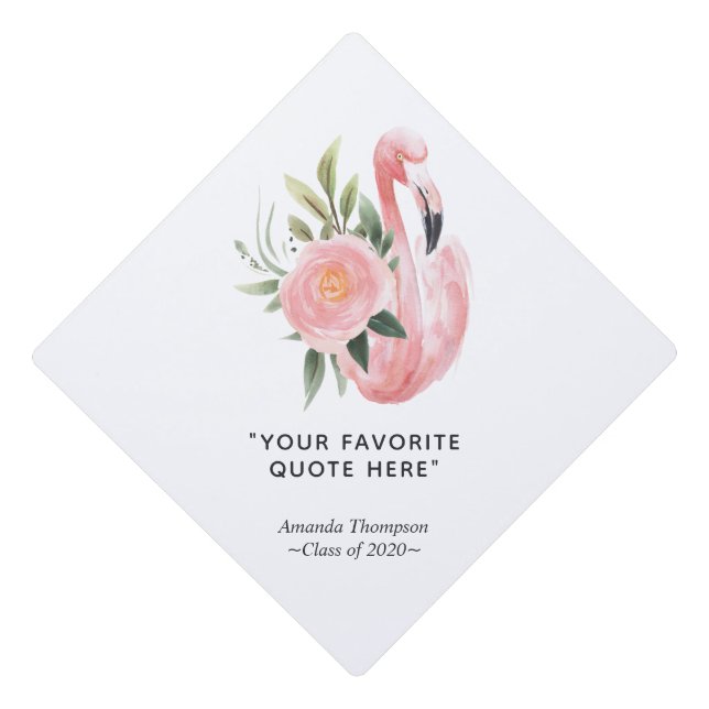Exotic Tropical Pink Flamingo Graduation Graduation Cap Topper (Front)