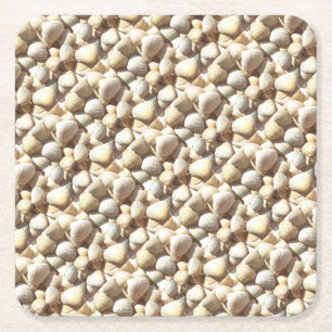 Exotic Tropical Sea Shell Summer Beach Photography Square Paper Coaster