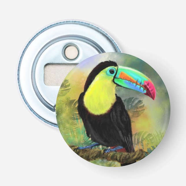 Exotic Tropical Toco Toucan Bird Bottle Opener (Front)