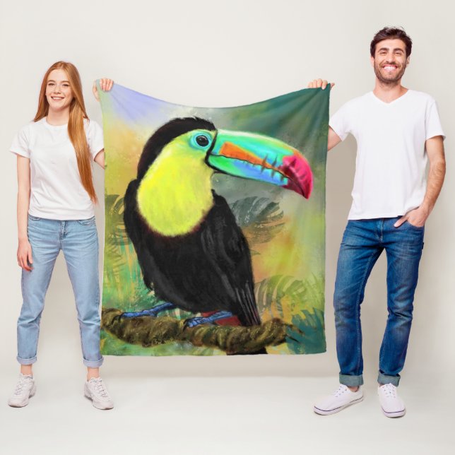 Exotic Tropical Toco Toucan Bird Fleece Blanket (In Situ)