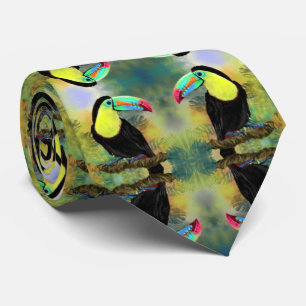 Exotic Tropical Toco Toucan Bird - Painting Art Tie