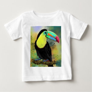 Exotic Tropical Toco Toucan Bird - Painting Migned Baby T-Shirt