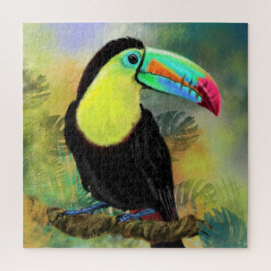 Exotic Tropical Toco Toucan Bird - Painting Migned Jigsaw Puzzle