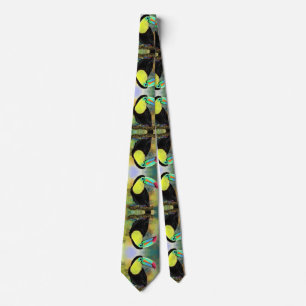 Exotic Tropical Toco Toucan Bird - Painting Migned Tie
