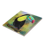 Exotic Tropical Toco Toucan Bird - Painting Migned Tile<br><div class="desc">Exotic Tropical Toco Toucan Bird - Painting Migned Watercolor Beautiful Colourful</div>