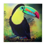 Exotic Tropical Toco Toucan Bird - Painting  Tile<br><div class="desc">Exotic Tropical Toco Toucan Bird - Painting - Choose / Add Your Unique Text / Name / Colour - Make Your Special Gift - Resize and move or remove and add elements / text with customization tool ! Painting and Design by MIGNED. Please see my other projects / paintings. You...</div>