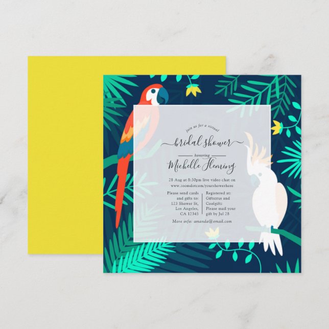 Exotic Tropical Virtual Shower Invitation (Front/Back)