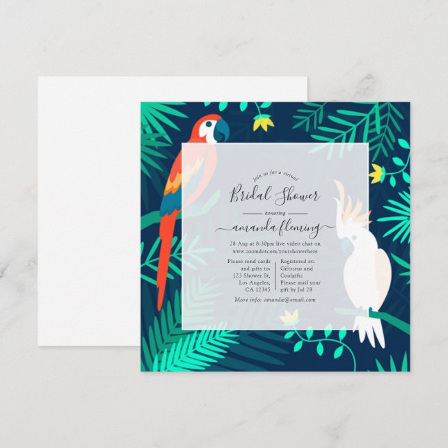 Exotic Tropical Virtual Shower Invitation (Front/Back)