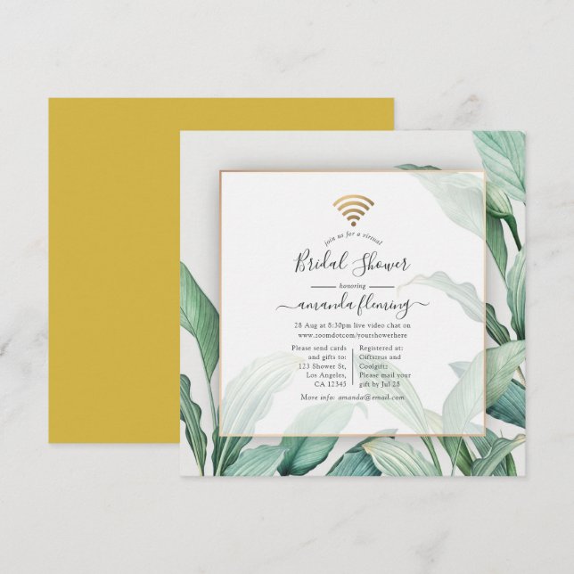 Exotic Tropical Virtual Shower Invitation (Front/Back)