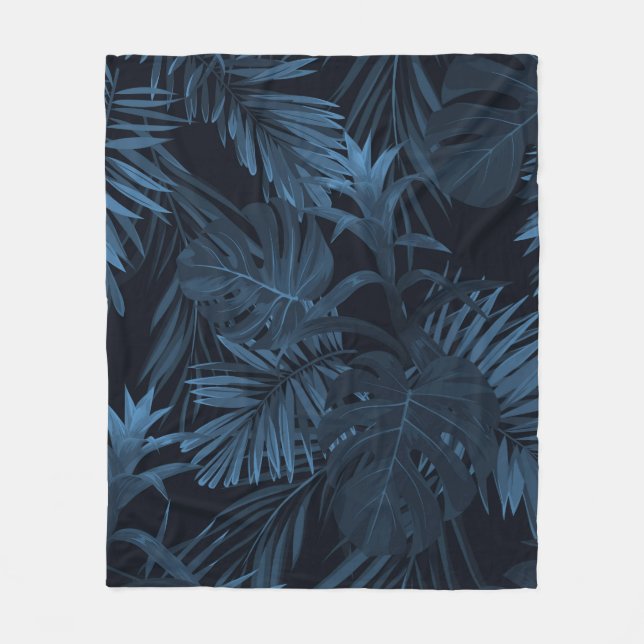 Exotic tropical vrctor background with hawaiian pl fleece blanket (Front)