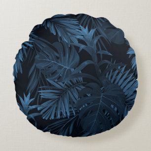 Exotic tropical vrctor background with hawaiian pl round pillow