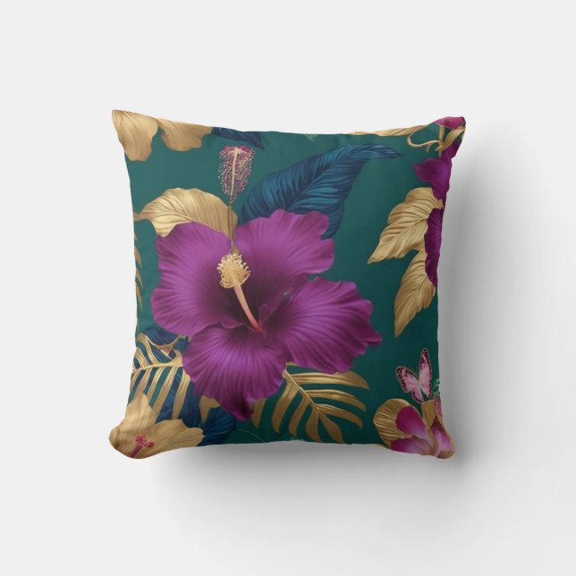 Exotic Tropics Throw Pillow (Front)