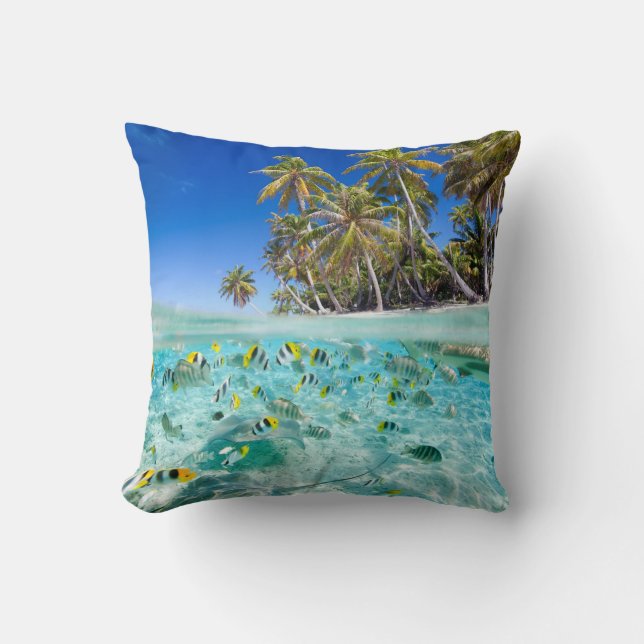 Exotic vacations throw pillow (Front)