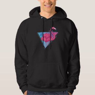 Exotic Vaporwave Palm Trees Tropical Bird Pink Fla Hoodie