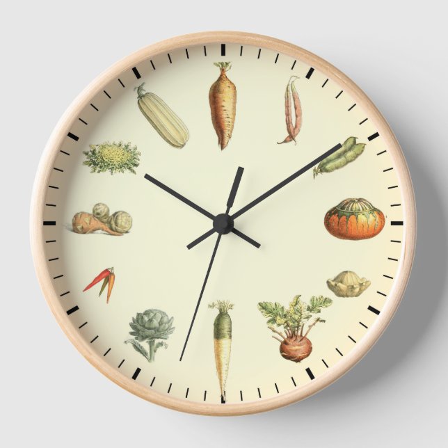 Exotic Vegetable Clock - Unusual Veg Kitchen Clock (Front)