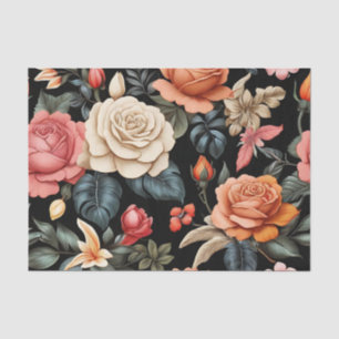 Exotic Vintage Tropical Flowers Tissue Paper