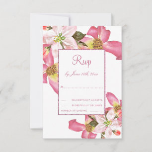 Exotic Watercolor Flowers Birthday Party RSVP Card
