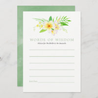 Exotic Watercolor Frangipani Bridal Shower Advice
