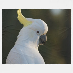 Exotic White Cockatoo Fleece Blanket