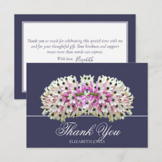 Exotic White Pink Orchid Bouquet Elegant Thank You Card