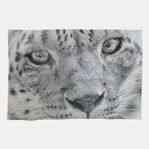 Exotic White Snow Leopard Kitchen Towel