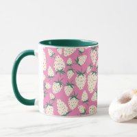 Exotic White Strawberries Colourful Fruity Fun Pin