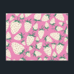 Exotic White Strawberries Love Romance Friendship Postcard<br><div class="desc">Check out this sweet and colourful art, hand made by me for you! Feel free to add your own text or change the colours. Visit my shop for more!</div>