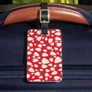 Exotic White Strawberry Colourful Cute Chic CUSTOM Luggage Tag