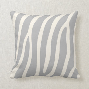 Exotic Zebra Stripes in Light Grey Throw Pillow