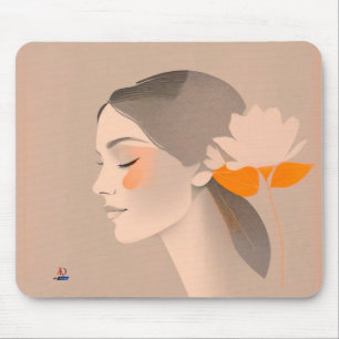 Exotische Schönheit - Farbiges Bleistift Portrait Mouse Pad