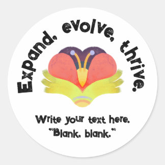 Expand, evolve, thrive with a flower classic round sticker