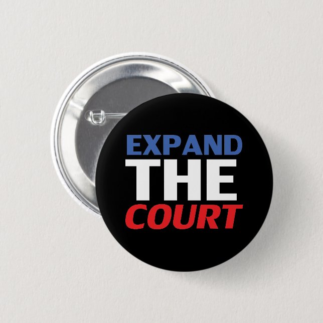 Expand the Court red white blue black typography 2 Inch Round Button (Front & Back)