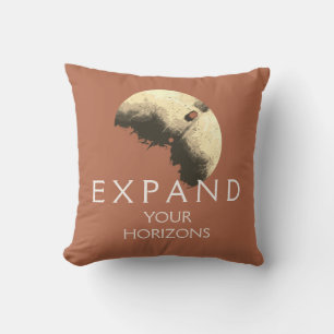 "Expand Your Horizons" Rust Orange Inspirational Throw Pillow