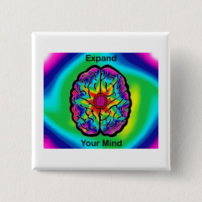 Expand Your Mind 2 Inch Square Button (Front)
