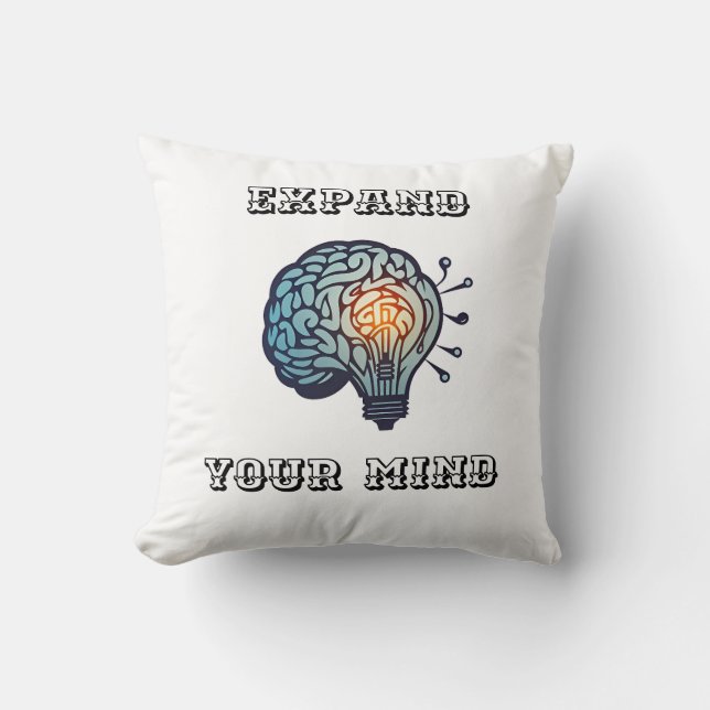 Expand Your Mind Throw Pillow (Front)