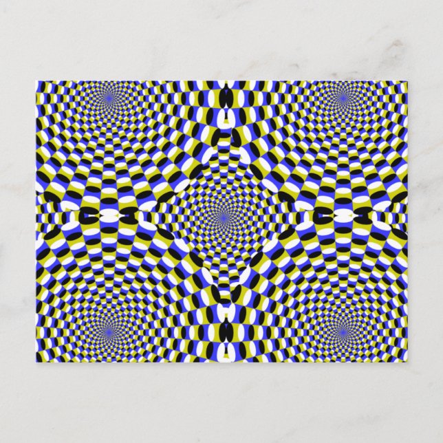 Expanding Optical Illusion Circles Hypnotic Dizzy Postcard (Front)