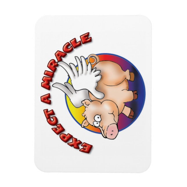 Expect a Miracle - Flying Pig T-Shirt Magnet (Vertical)