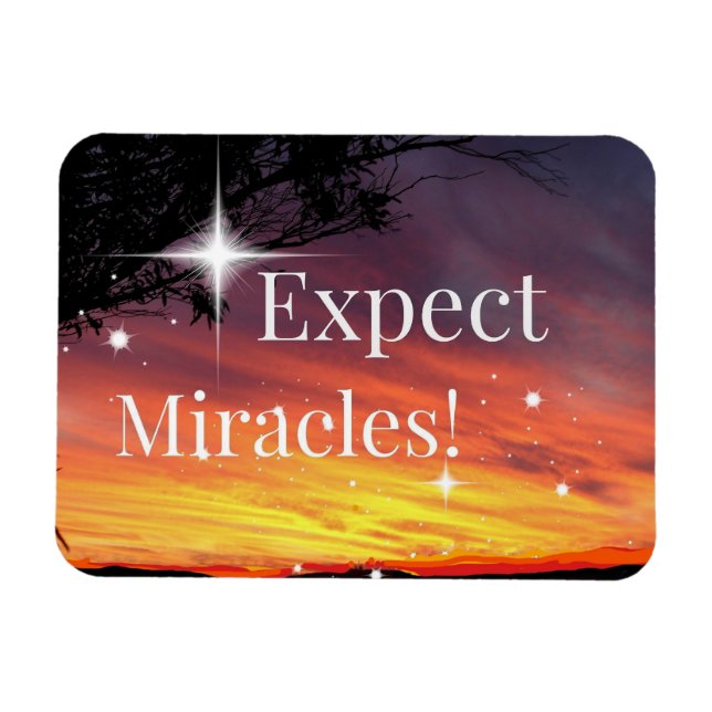 Expect Miracles Sparkle Sunset Get Well Soon Card Magnet (Horizontal)