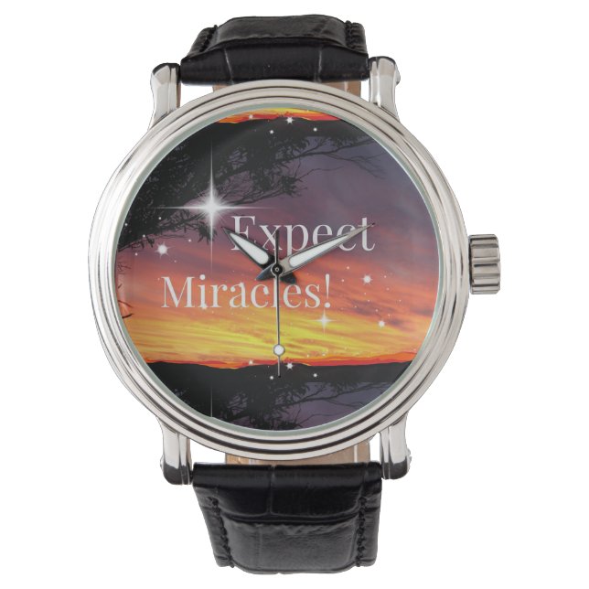Expect Miracles Sparkle Sunset Get Well Soon Name Watch (Front)