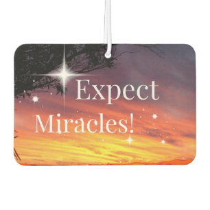 Expect Miracles Sparkle Sunset Inspirational Quote Air Freshener