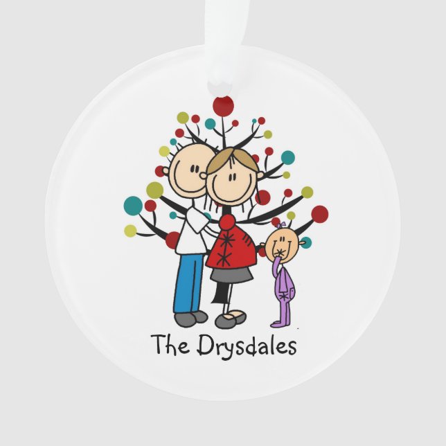 Expectant Couple Toddler Girl Christmas Ornament (Front)